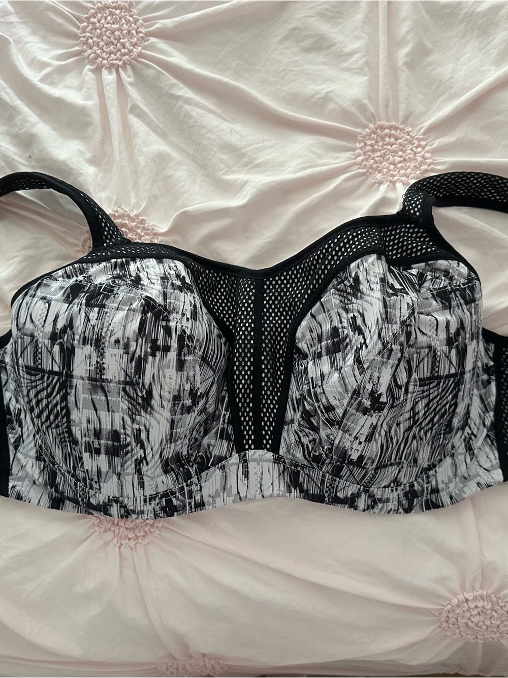 Panache Black & White Abstract Print Support Bra
